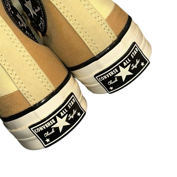 Converse Orange and Beige Chuck 70 High Top Plaid Sneakers (Size 5,Women’s 7) - Picture 4 of 11